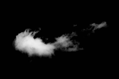 Siyah arkaplanda beyaz bulut izole