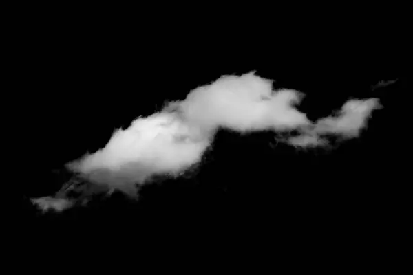 在黑色背景上隔绝的白云 — 图库照片