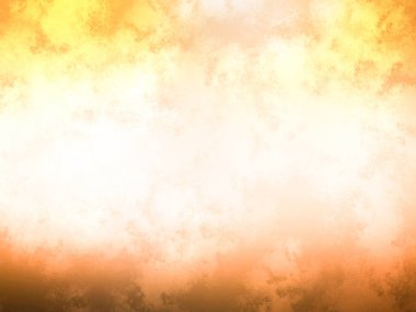 Bulutlu bir gökyüzünde uçan, sarı ve kırmızı bir arka planı olan bir uçak.