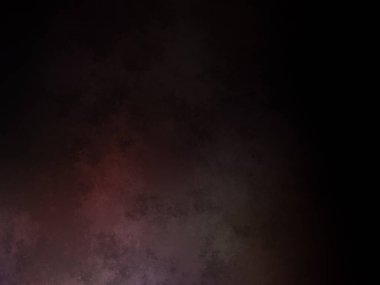 Koyu renk bir oda, bir saat, mor ve kırmızı ışık.