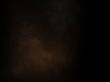 Siyah duvarı ve saati olan karanlık bir oda.