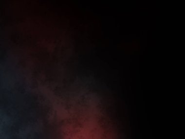 Kırmızı ve mavi arka planda duran takım elbiseli ve kravatlı bir adam.