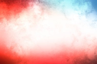 Kırmızı ve mavi arka plan, beyaz ve siyah köpek.