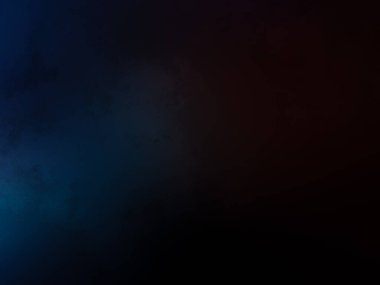 Mavi ve kırmızı arka planda duran takım elbiseli ve kravatlı bir adam.