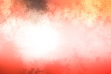 Siyah beyaz köpekli kırmızı ve sarı bir arka plan.