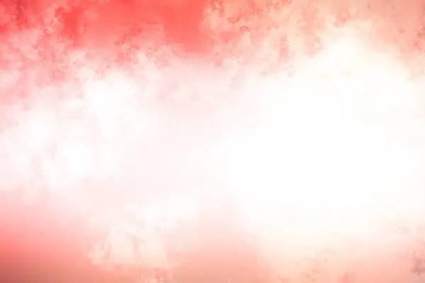 a red and white background with a sky and clouds