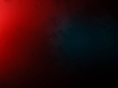 Karanlık bir odada parlayan kırmızı ve mavi bir ışık.