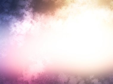 Bulutları ve uçakları olan renkli bir gökyüzü.