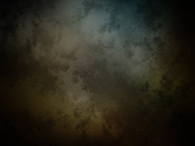 Koyu ve kirli bir arka plan, yeşil ve mavi renkli.