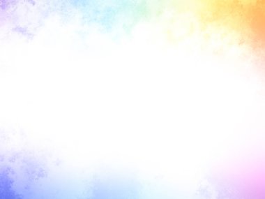 Beyaz gökyüzü ve bulutlarla dolu renkli bir arkaplan.