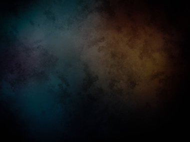 koyu bir arka plan, mavi ve turuncu renkli.