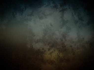 Üzerinde saat olan karanlık ve kirli bir duvar.