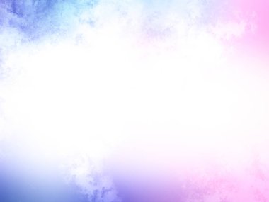 Bulutlu pembe ve mavi bir gökyüzü ve bir uçak