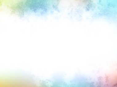 Beyaz gökyüzü ve bulutlarla dolu renkli bir arkaplan.