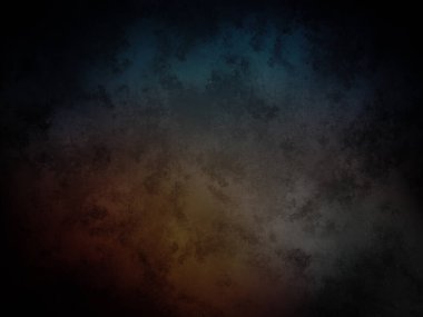 koyu bir arka plan, mavi ve turuncu renkli.