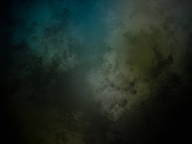 Koyu yeşil bir arkaplan ve bulanık bir saat görüntüsü