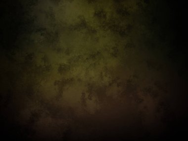 Koyu yeşil ve kahverengi bir arka plan ve bir saat.