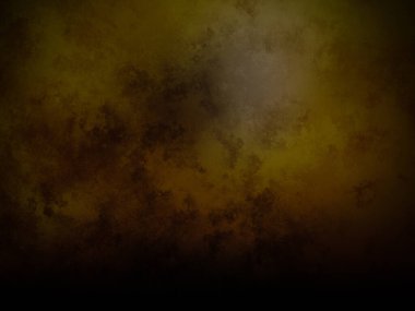 Koyu kahverengi ve sarı arka plan ve küçük beyaz bir saat.