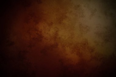 Koyu kahverengi ve kırmızı arka plan, küçük beyaz bir saat.