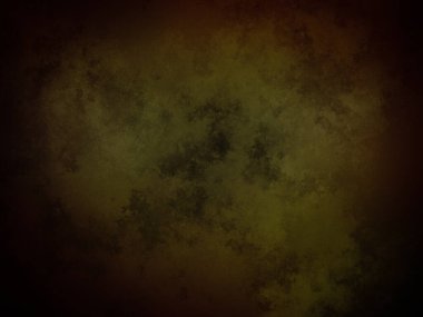 Koyu yeşil ve kahverengi bir arka plan ve bir saat.