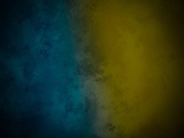 Siyah arkaplanı olan sarı ve mavi bir duvar.