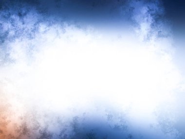 Arka planda bulutlar olan mavi gökyüzü, suluboya