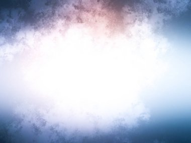 Beyaz ve mavi dumanların arka planı. Sisteki dumanın çizimi