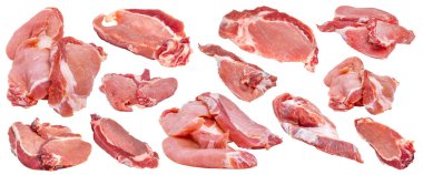 Et dilimleri, izole edilmiş.