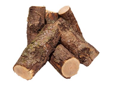 Beyaz arkaplanda yakacak odun