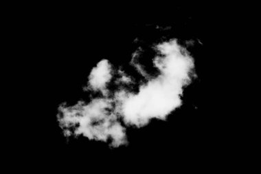 Siyah üzerine beyaz duman izole