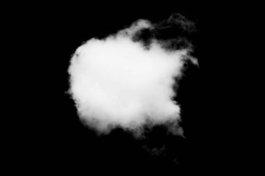 Siyah arka planda beyaz duman. Beyaz duman bulutu. Duman dokusu, sis dumanı dumanlar için.