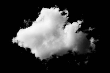 Siyah arkaplanda beyaz bulut izole