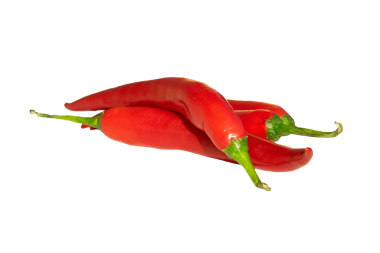 Kırmızı kırmızı biber beyaz arkaplanda izole edilmiş.