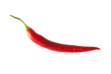 Beyaz arkaplanda taze acı biber izole edilmiş.