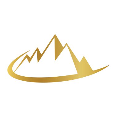 Altın dağ işareti, altın monutain ikonu, altın dağ vektörü