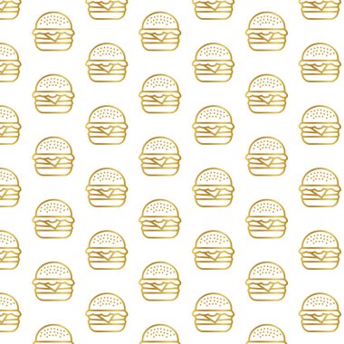 Altın hamburger deseni, dikişsiz hamburger deseni, altın burger deseni, hamburgerli tabela, altın rengi hamburger