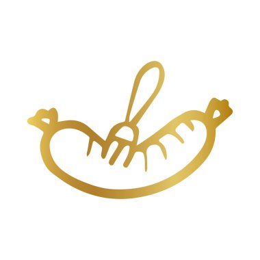 Altın sosisli sandviç simgesi, altın sosisli sandviç, sosisli sandviç, fast food, lezzetli sosisli sandviç.