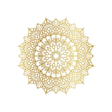 Altın Çiçek Mandala Vektörü, Altın Doğu deseni, İslam, Arap, Türkçe, Pakistan, Çince, Mandala vektörü