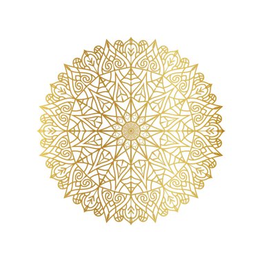 Altın Çiçek Mandala Vektörü, Altın Doğu deseni, İslam, Arap, Türkçe, Pakistan, Çince, Mandala vektörü