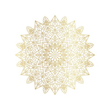 Altın Çiçek Mandala Vektörü, Altın Doğu deseni, İslam, Arap, Türkçe, Pakistan, Çince, Mandala vektörü