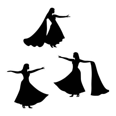 Dans eden kızların siluetleri