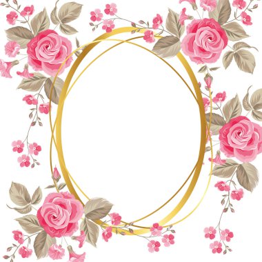 Çiçekli tebrik kartı, çiçek sınırları, hediye kartı.