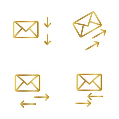 altın posta simgeleri seti