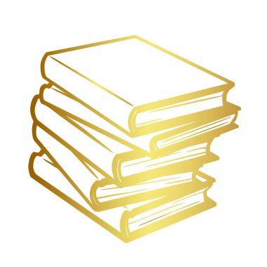 Altın kitap yığını vektörü
