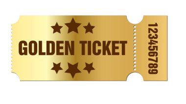 Altın bilet vektörü, altın bilet 