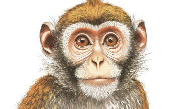 maymun eli çizilmiş portre