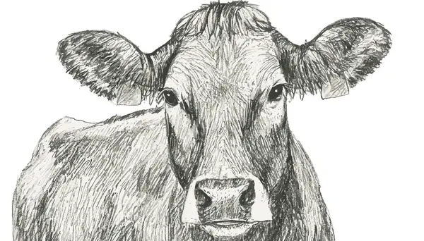 İnek Çizimi, İnek Sanatı, İnek Grafiği, 