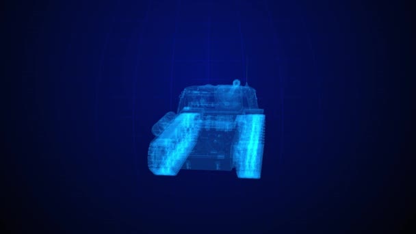 Teknologi Tank Video Latar Belakang Biru — Stok Video