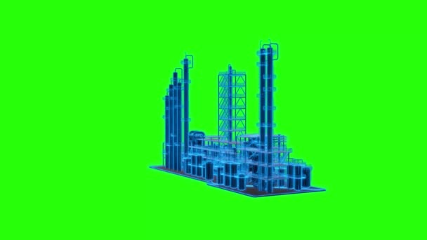 Olej Rafinerii Roślin Zielony Ekran Technologii Wideo Wideo Technologii Instalacji — Wideo stockowe
