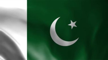 Pakistan bayrağı kusursuz döngü animasyonu 4K. Pakistan İslam Cumhuriyeti Ulusal Bayrağı. El sallayan Pakistan bayrağı 3D.